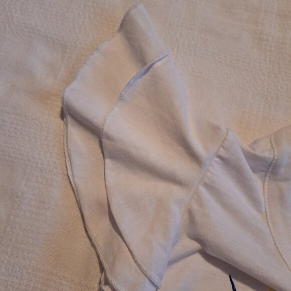 Chaser girls size 10 white short ruffle sleeve shirt, rainbow design, NWT - Picture 3 of 4